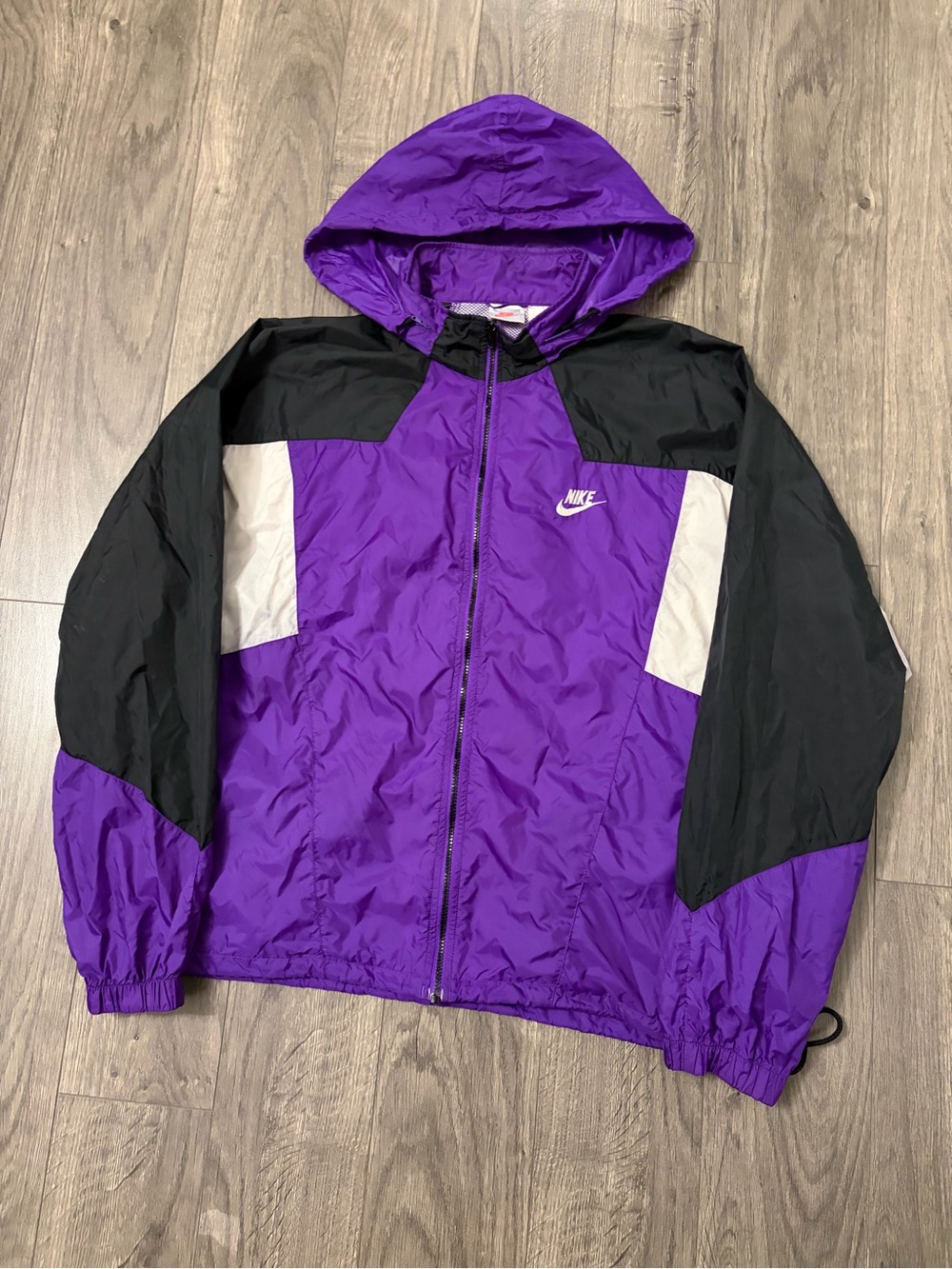 Vintage 90s Nike Purple Black Windbreaker Jacket image 2